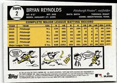 2024 Topps Archives #2 Bryan Reynolds - Baseball Card Single