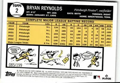 2024 Topps Archives #2 Bryan Reynolds Rainbow Foilboard #/199 - Baseball Card Single