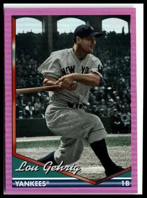 2024 Topps Archives #201 Lou Gehrig Pink Foilboard - Baseball Card Single