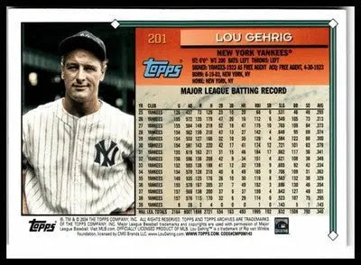 2024 Topps Archives #201 Lou Gehrig Pink Foilboard - Baseball Card Single