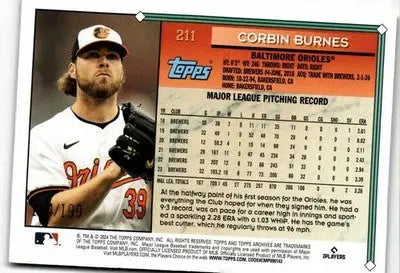 2024 Topps Archives #211 Corbin Burnes Rainbow Foilboard #/199 - Baseball Card Single