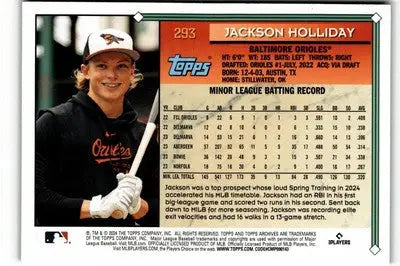 2024 Topps Archives #293 Jackson Holliday Black Foilboard - Baseball Card Single