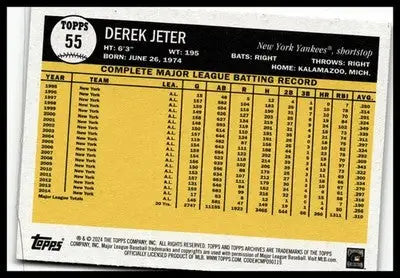 2024 Topps Archives #55 Derek Jeter - Baseball Card Single