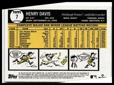 2024 Topps Archives #7 Henry Davis - Baseball Card Single
