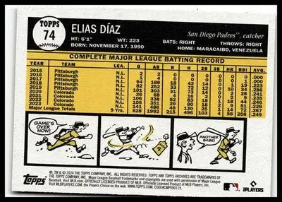 2024 Topps Archives #74 Elias Díaz - Baseball Card Single