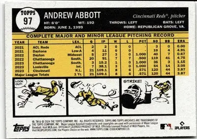 2024 Topps Archives #97 Andrew Abbott - Baseball Card Single