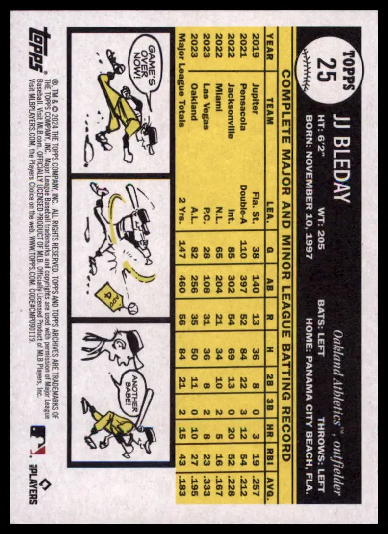 2024 Topps Archives JJ Bleday 25 Oakland Athletics NM - Baseball Card Single