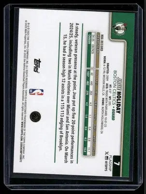 2024 Topps Basketball Flagship Jrue Holiday #7 Basketball - Basketball Card Single