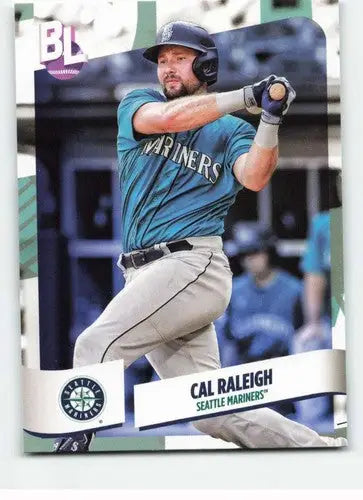 Cal Raleigh baseball card featuring original gloss from 2024 Topps Big League Mariners