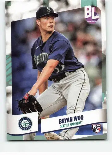 2024 Topps Big League Bryan Woo Mariners baseball card NM-MT design