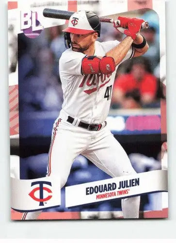 Original gloss Edouard Julien baseball card from 2024 Topps Big League Twins collection