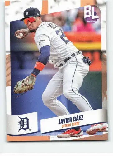 Original gloss Baseball trading card of Javier Baez in Detroit Tigers uniform from Topps Big League