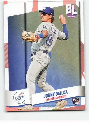 Original gloss Jonny DeLuca baseball card from Topps Big League 2024 Rookie Dodgers