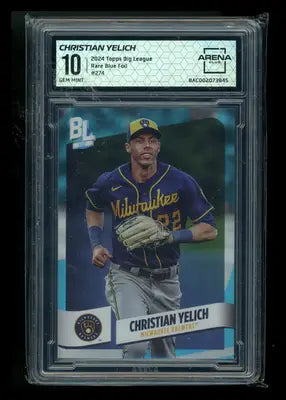 2024 Topps Big League Blue Foil Christian Yelich #274 Baseball Arena Club 10 - Baseball Card Single