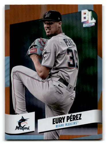 2024 Topps Big League Electric Orange #213 Eury Perez NM-MT Marlins - Baseball Card Single