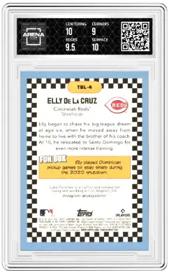 2024 Topps Big League Elly De La Cruz #TBL-4 RC Baseball Arena Club 9.5 - Baseball Card Single