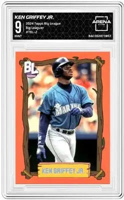 A graded 2024 Topps Big League Ken Griffey Jr baseball card in Big Leager Baseball Arena Club style