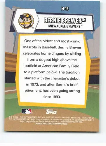 2024 Topps Big League Mascots #M-15 Bernie Brewer NM-MT Brewers ID:78783 - Baseball Card Single