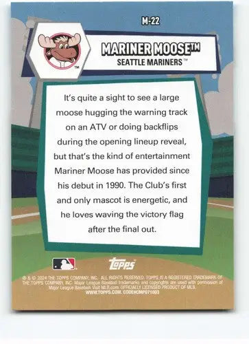 2024 Topps Big League Mascots #M-22 Mariner Moose NM-MT Mariners ID:78784 - Baseball Card Single