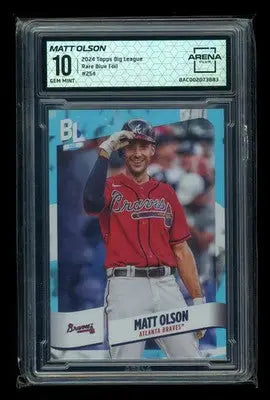 2024 Topps Big League Matt Olson #254 Rare Blue Foil Baseball Arena Club 10 - Baseball Card Single