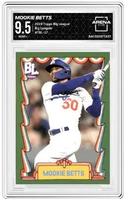 2024 Topps Big League Mookie Betts trading card graded 9.5 Mint+ in Big League Baseball Arena Club