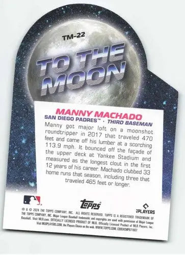 2024 Topps Big League To the Moon Die-Cuts #TM-22 Manny Machado NM-MT P ID:68809 - Baseball Card Single