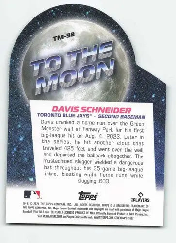 2024 Topps Big League To the Moon Die-Cuts #TM-38 Davis Schneider NM-MT ID:68811 - Baseball Card Single
