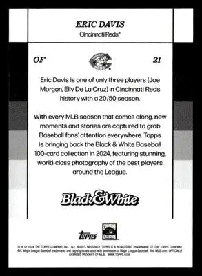2024 Topps Black & White #21 Eric Davis - Baseball Card Single