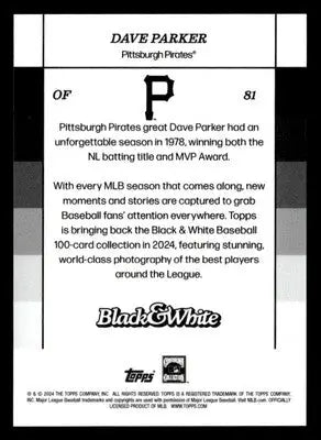 2024 Topps Black & White #81 Dave Parker - Baseball Card Single