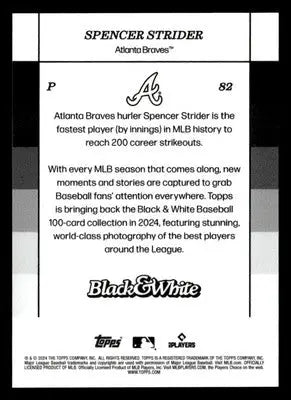 2024 Topps Black & White #82 Spencer Strider