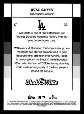 2024 Topps Black & White #92 Will Smith - Baseball Card Single