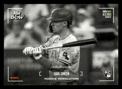 2024 Topps Black & White #RR8 Evan Carter Rookie Resolution - Baseball Card Single