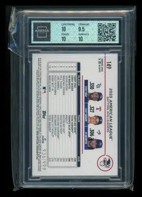2024 Topps Blue Holofoil Bo Bichette Yandy Diaz Corey Seager #149 936/999 AC 10