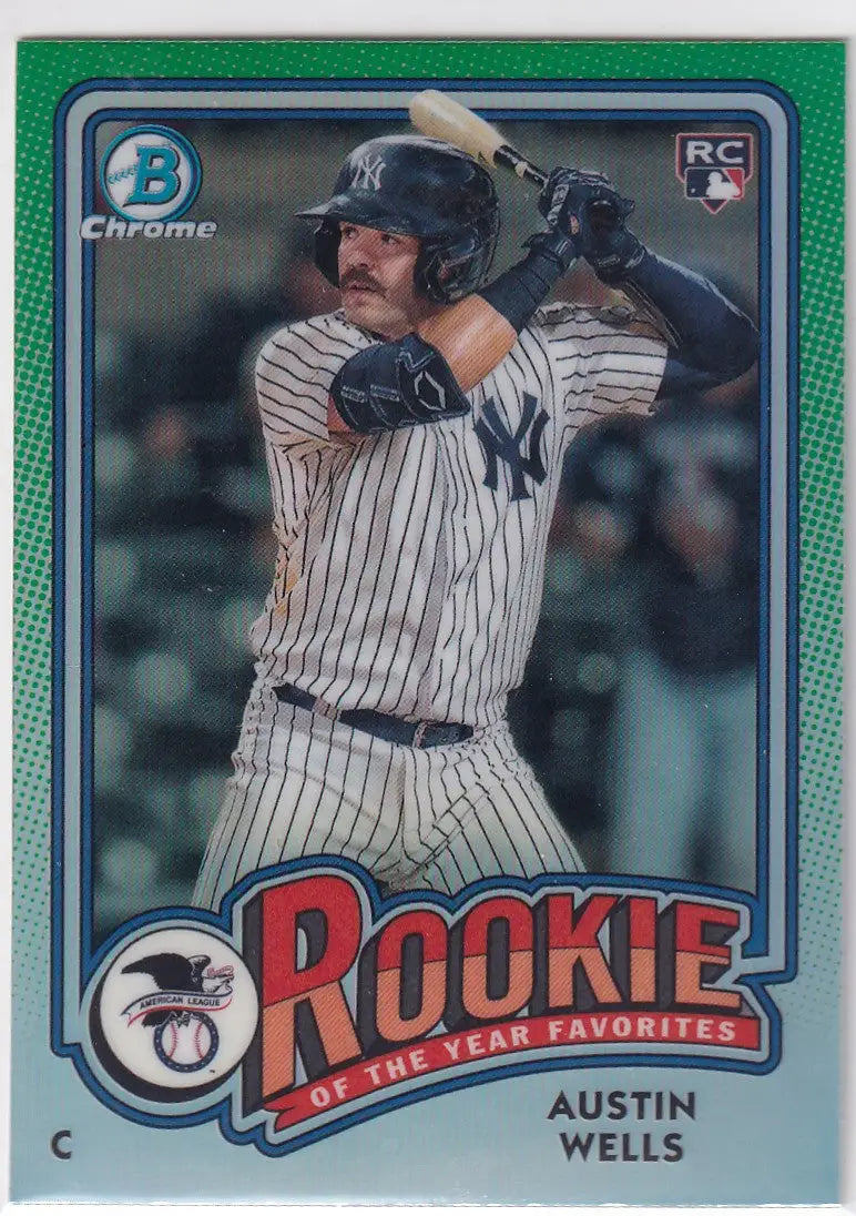 2024 TOPPS BOWMAN CHROME #ROY-2 AUSTIN WELLS ROOKIE OF THE YEAR- NEW YORK YANKEE - Baseball Card Single