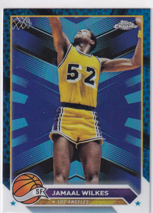 2024 TOPPS CHROME #112 JAMAAL WILKES BLUE HOLO- LOS ANGELES LAKERS - Basketball Card Single