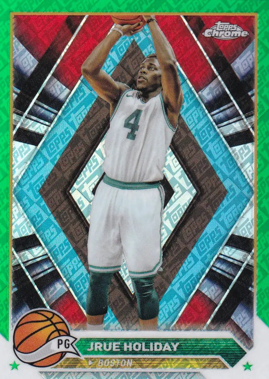 2024 TOPPS CHROME #12 JRUE HOLIDAY GREEN LOGO- BOSTON CELTICS - Basketball Card Single