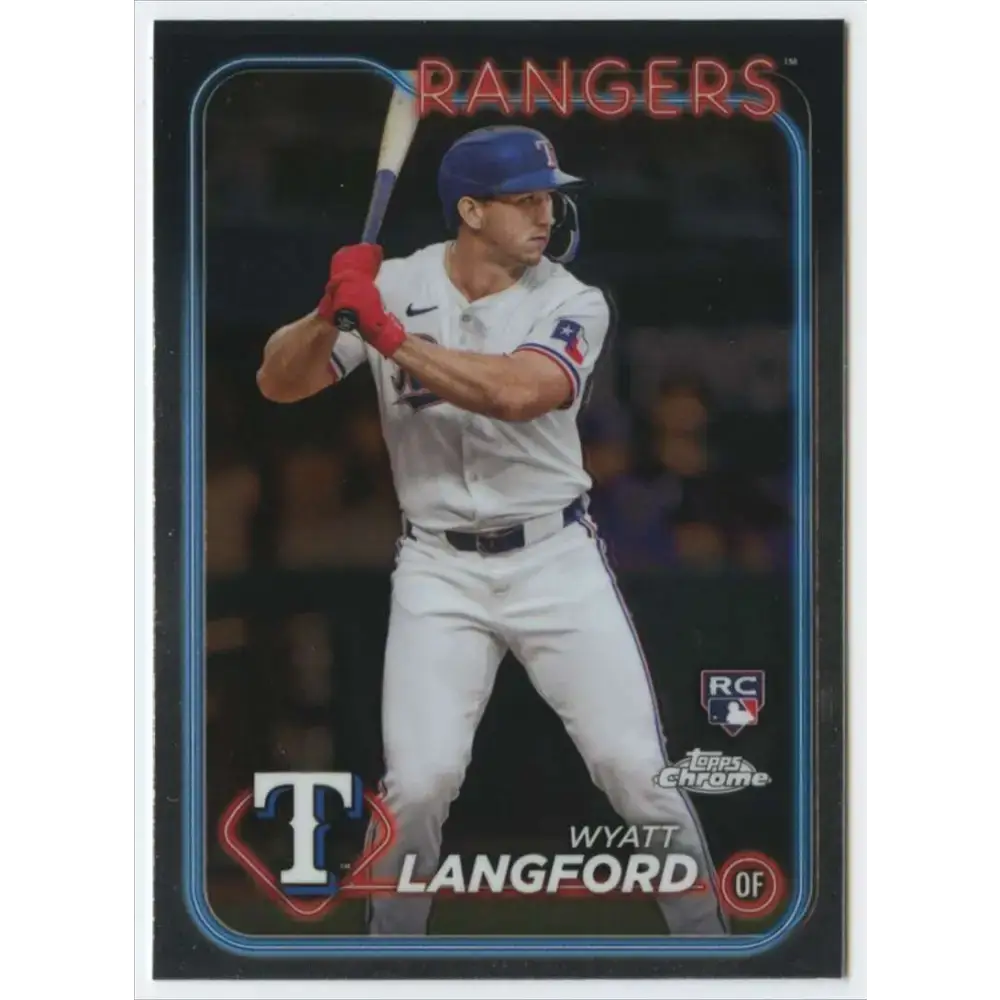 2024 Topps Chrome #122 Wyatt Langford NM-MT RC Rookie Texas Rangers Baseball Card - Baseball Card Single