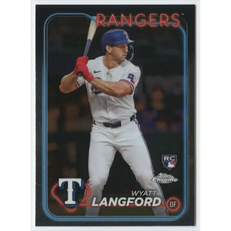 2024 Topps Chrome #122 Wyatt Langford NM-MT RC Rookie Texas Rangers Baseball Card - Baseball Card Single
