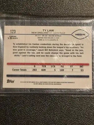 2024 Topps Chrome #123 Ty Law Sepia Refractor - Football Card Single