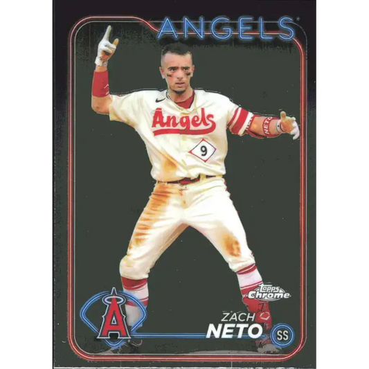 2024 Topps Chrome #123 Zach Neto NM-MT Los Angeles Angels Baseball Card - Baseball Card Single