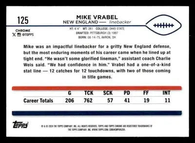 2024 Topps Chrome #125 Mike Vrabel - Football Card Single