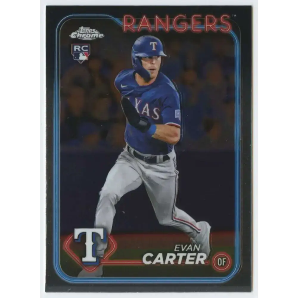 2024 Topps Chrome #136 Evan Carter NM-MT RC Rookie Texas Rangers Baseball Card - Baseball Card Single