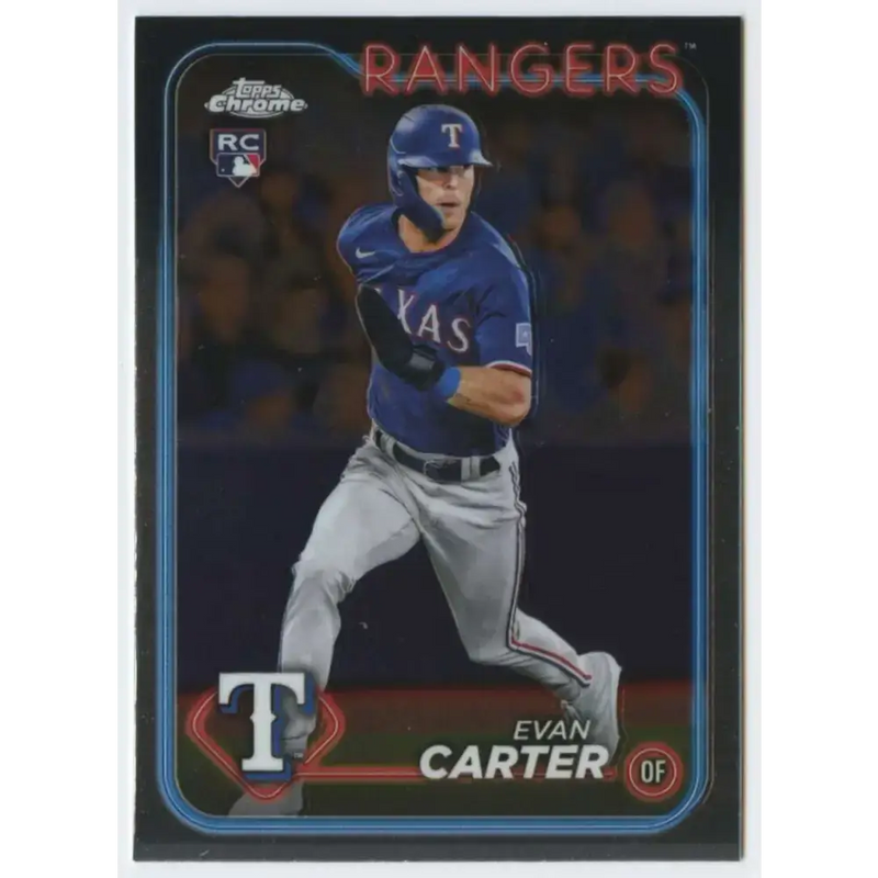 2024 Topps Chrome #136 Evan Carter NM-MT RC Rookie Texas Rangers Baseball Card - Baseball Card Single