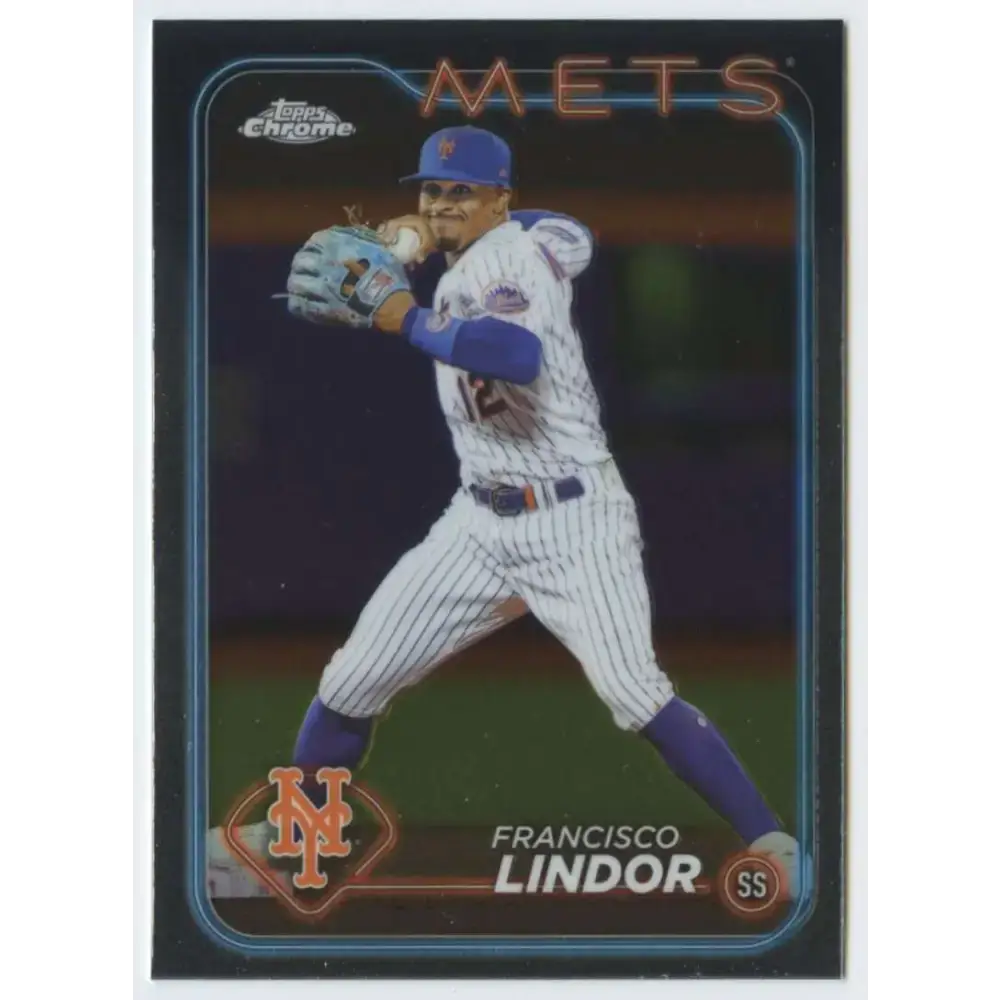 2024 Topps Chrome #137 Francisco Lindor NM-MT New York Mets Baseball Card - Baseball Card Single