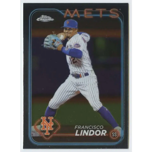 2024 Topps Chrome #137 Francisco Lindor NM-MT New York Mets Baseball Card - Baseball Card Single