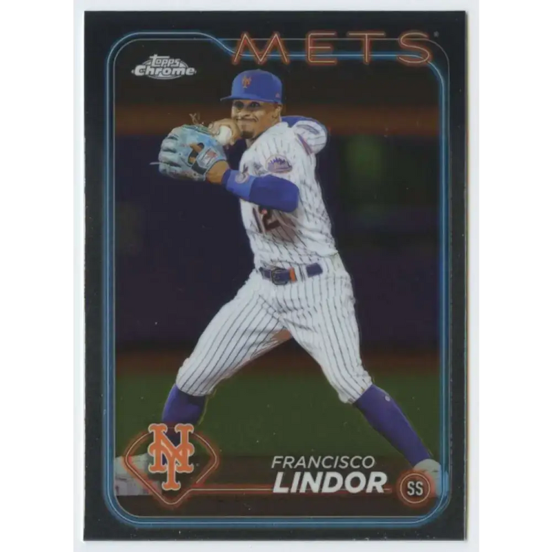 2024 Topps Chrome #137 Francisco Lindor NM-MT New York Mets Baseball Card - Baseball Card Single
