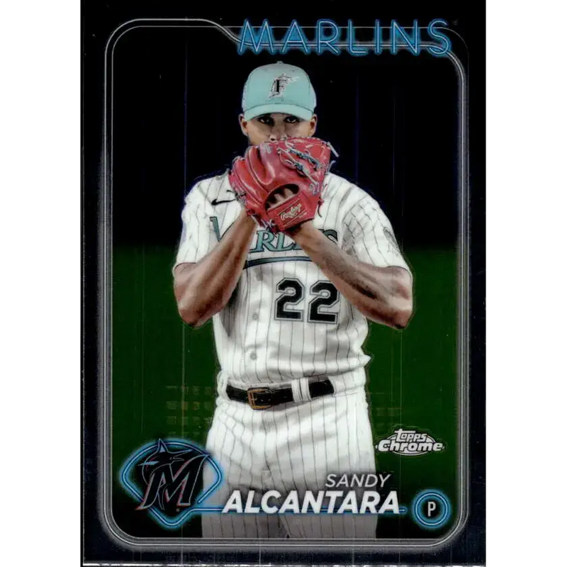 2024 Topps Chrome #138 Sandy Alcantara NM-MT Miami Marlins Baseball Card - Baseball Card Single