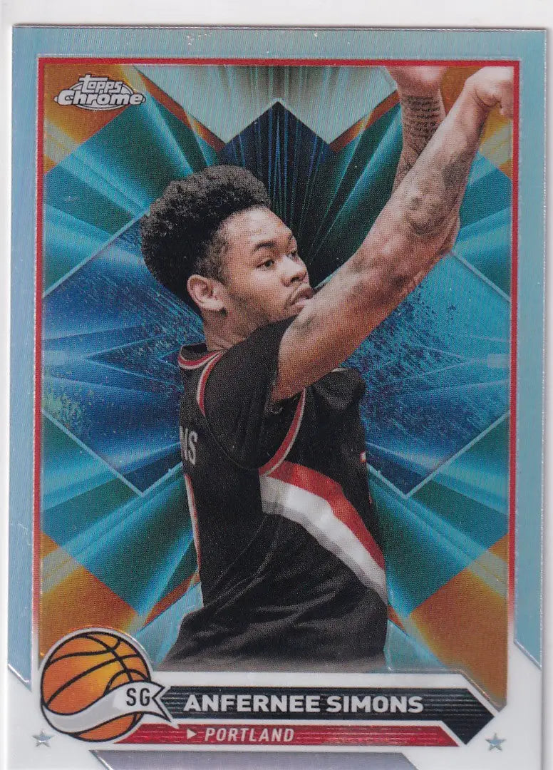 2024 TOPPS CHROME #143 ANFERNEE SIMONS REFRACTOR- PORTLAND TRAIL BLAZZERS - Basketball Card Single