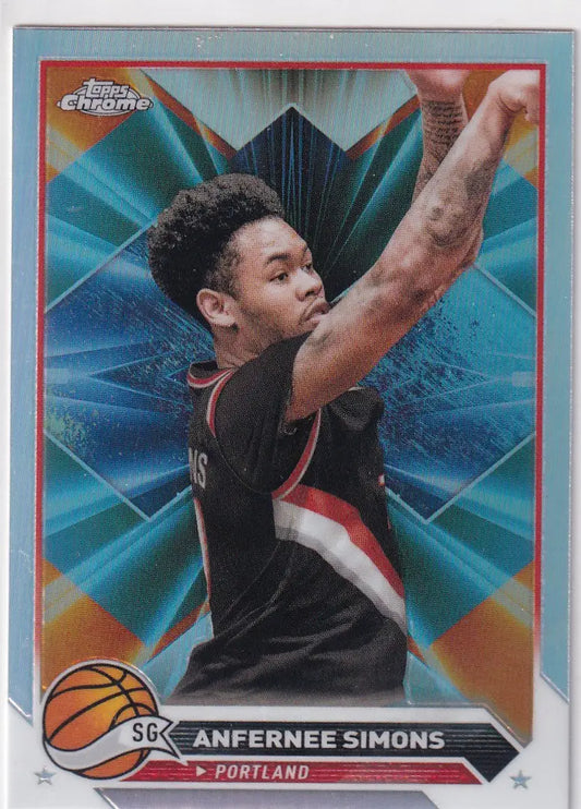 2024 TOPPS CHROME #143 ANFERNEE SIMONS REFRACTOR- PORTLAND TRAIL BLAZZERS - Basketball Card Single