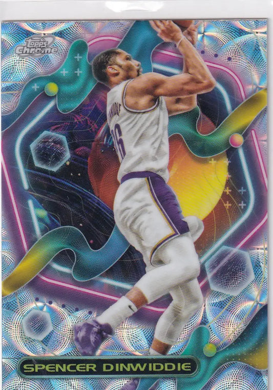 2024 TOPPS CHROME #15 SPENCER DINWIDDIE SCOPE- LOS ANGELES LAKERS - Basketball Card Single